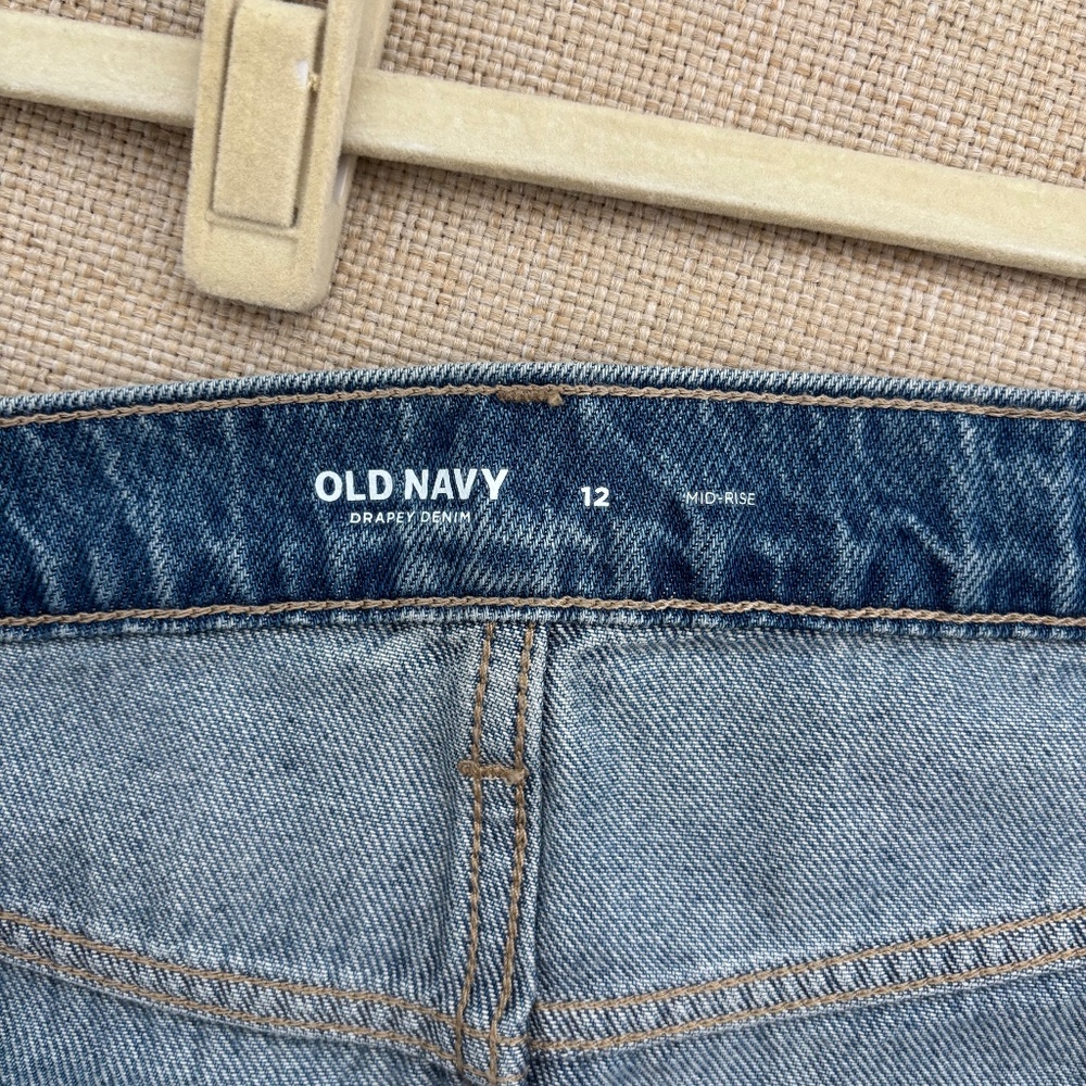 Old Navy Mid Rise Column Denim Jean Maxi Skirt With Slit - Size 12 - Picture 2 of 6